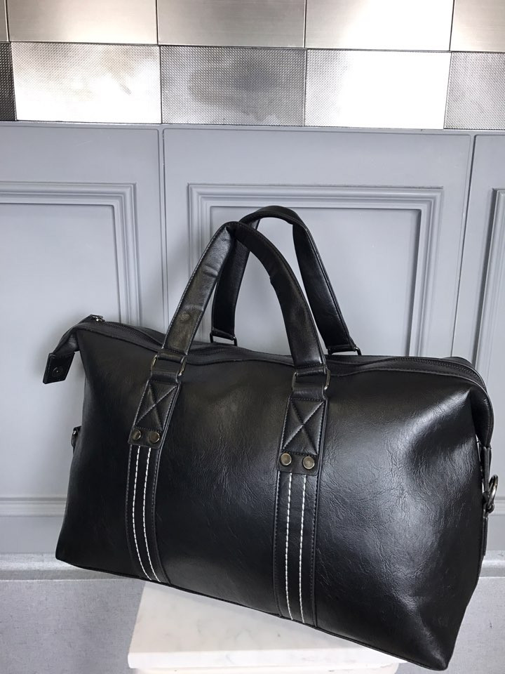 Travel Luggage Men Plain Leather Boston Bag Simple