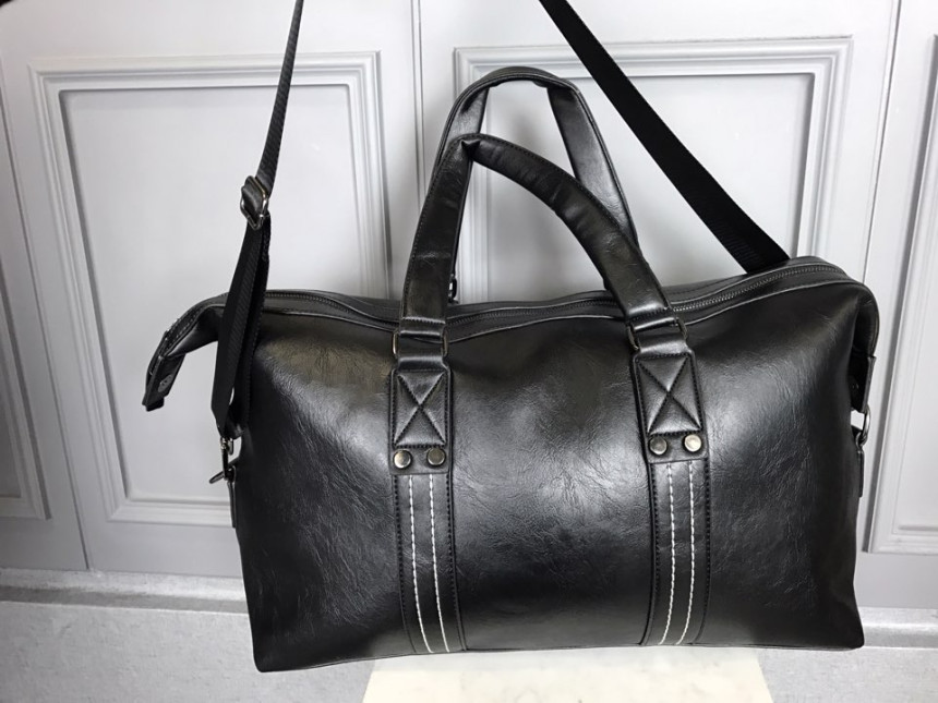 Travel Luggage Men Plain Leather Boston Bag Simple