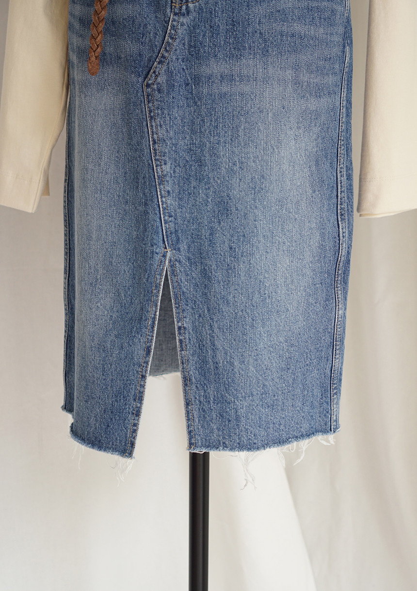 Denim Skirt monotone jeans long skirt denim midi c