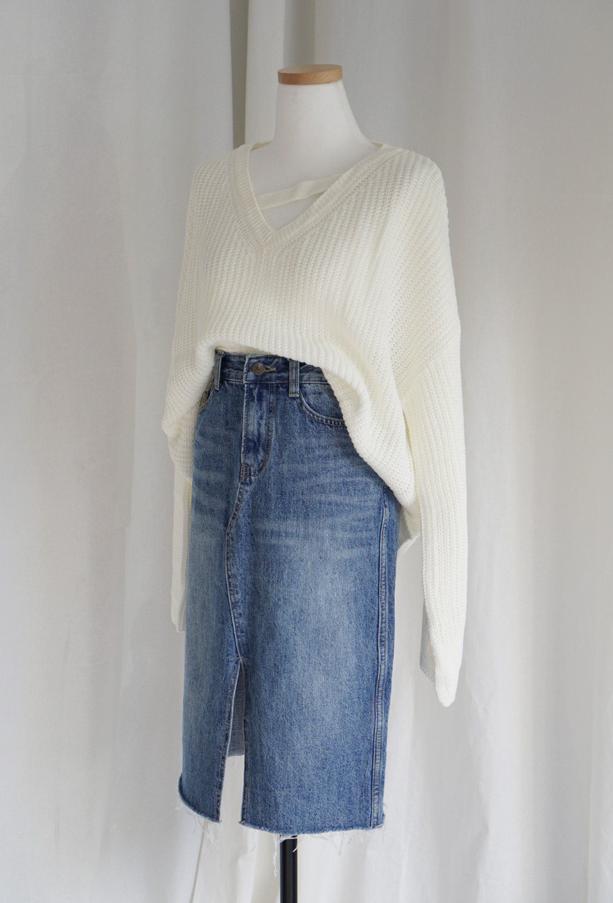 Denim Skirt monotone jeans long skirt denim midi c