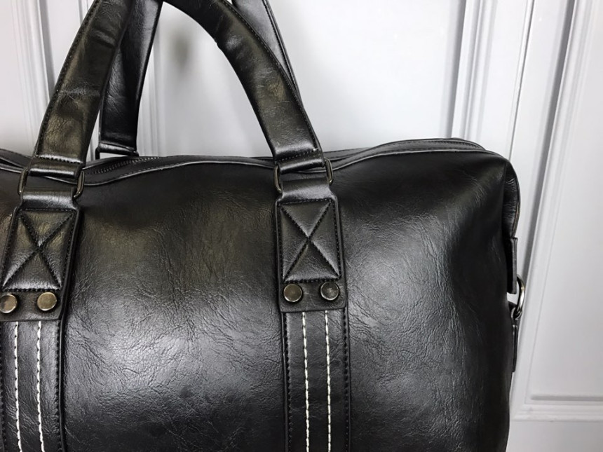 Travel Luggage Men Plain Leather Boston Bag Simple
