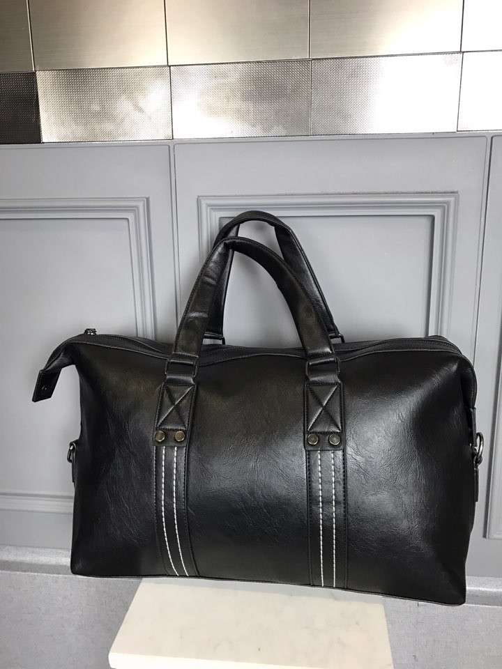 Travel Luggage Men Plain Leather Boston Bag Simple