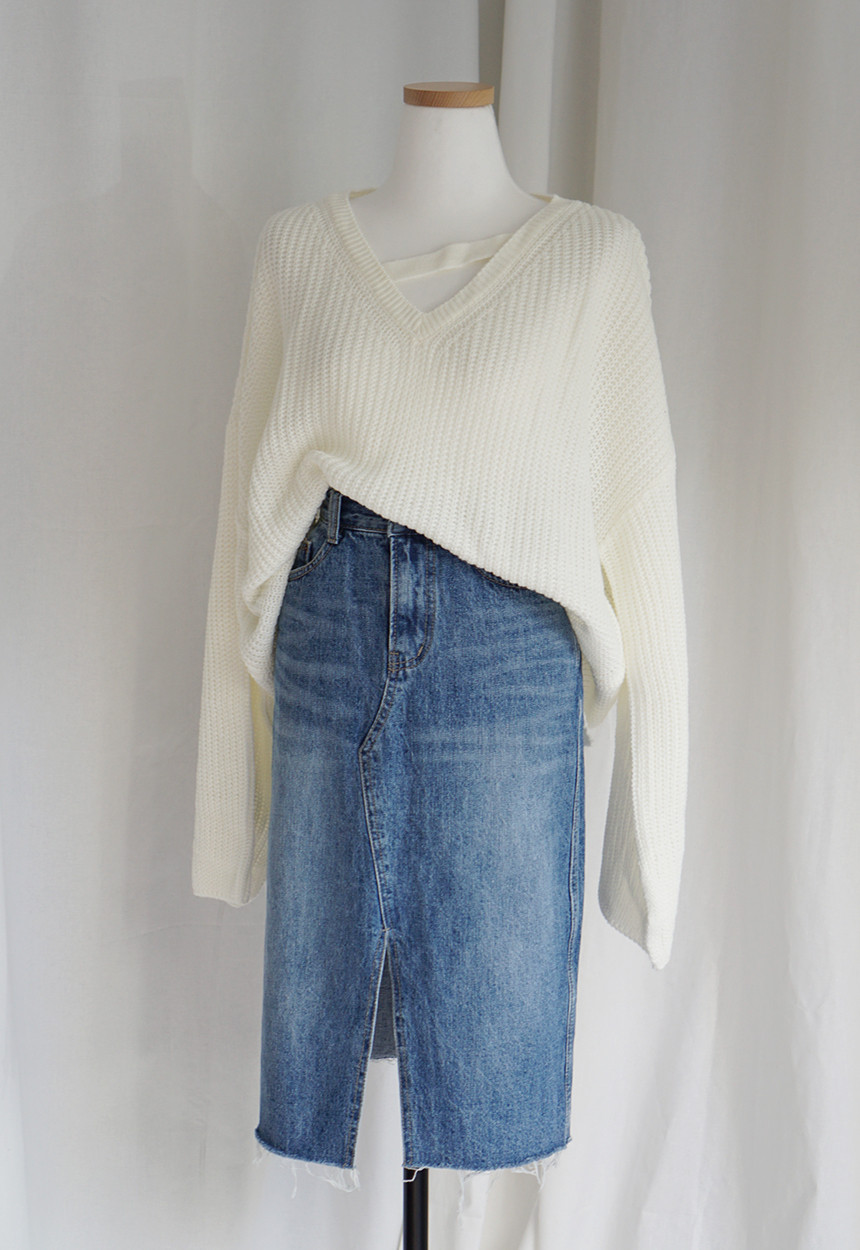 Denim Skirt monotone jeans long skirt denim midi c