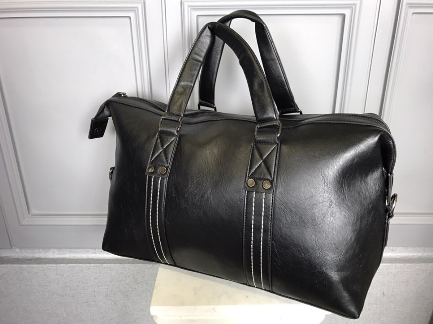 Travel Luggage Men Plain Leather Boston Bag Simple