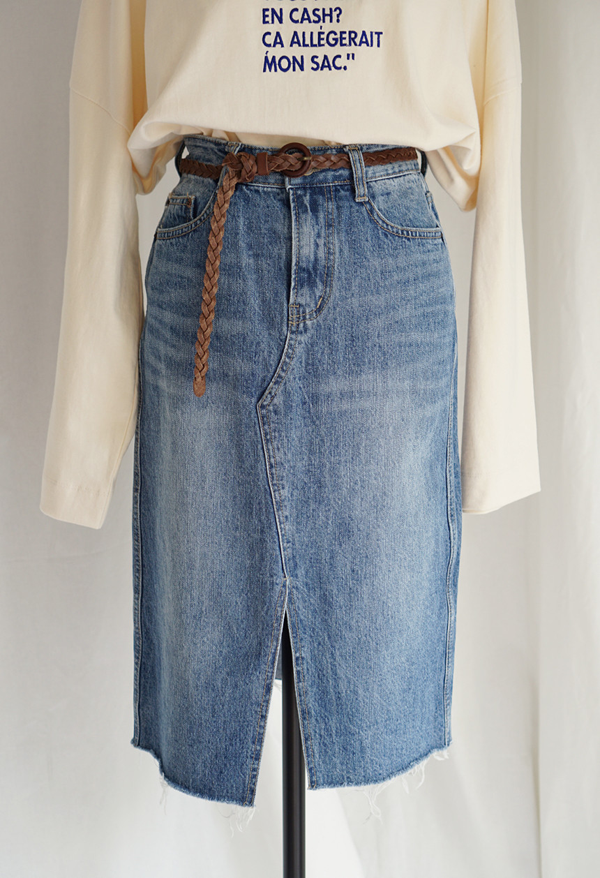 Denim Skirt monotone jeans long skirt denim midi c