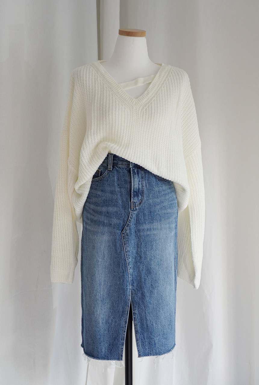 Denim Skirt monotone jeans long skirt denim midi c