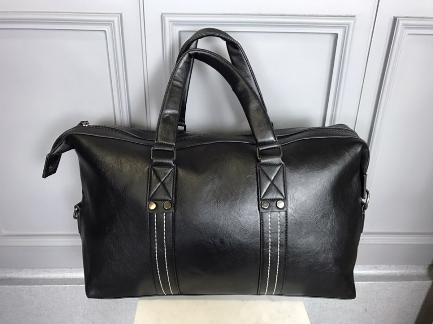 Travel Luggage Men Plain Leather Boston Bag Simple