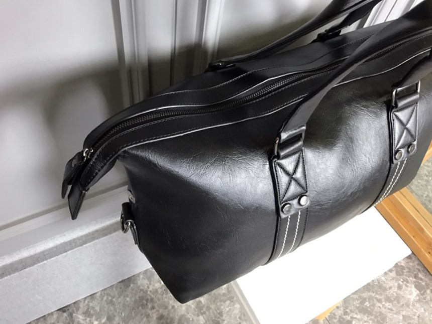 Travel Luggage Men Plain Leather Boston Bag Simple