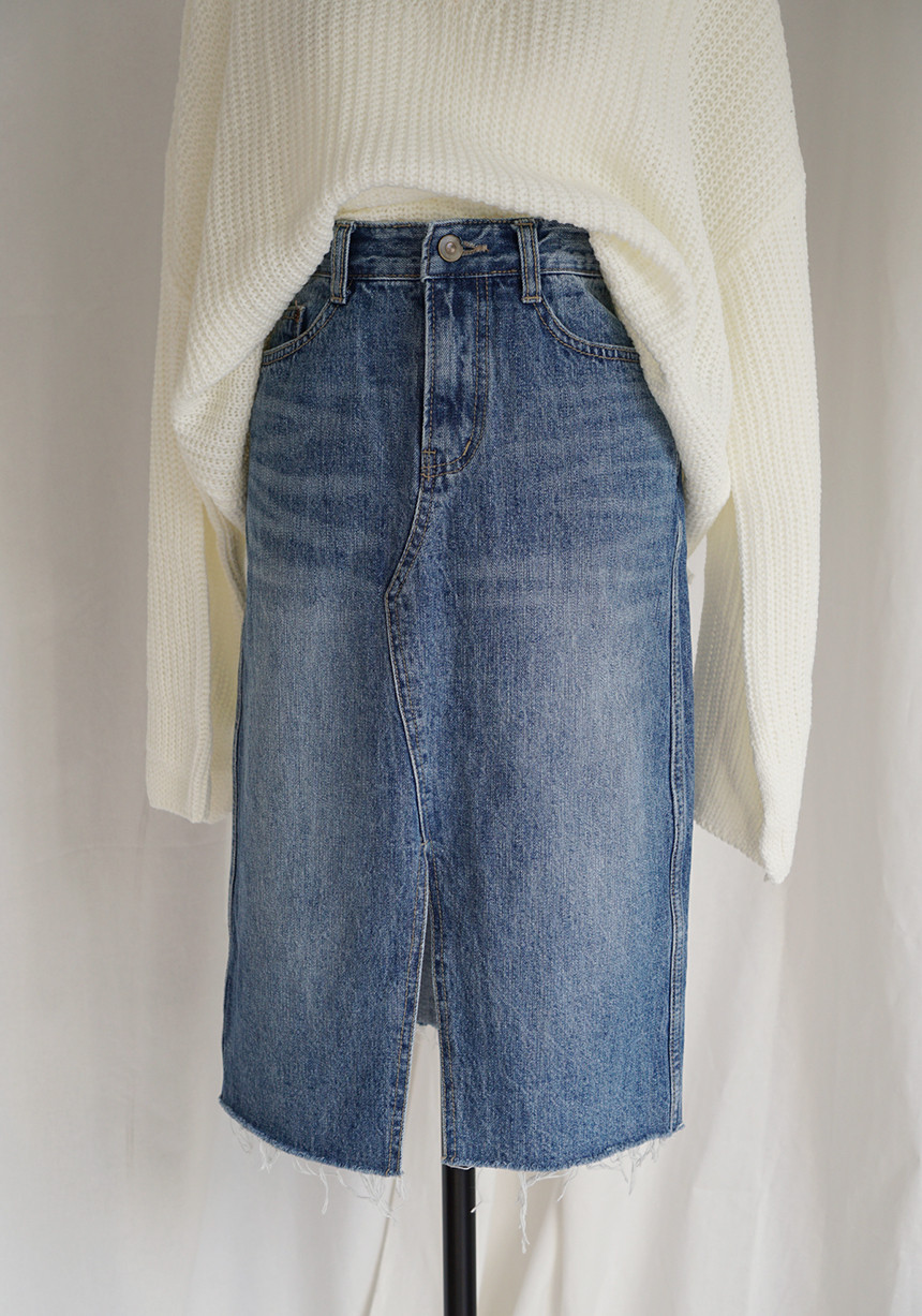 Denim Skirt monotone jeans long skirt denim midi c