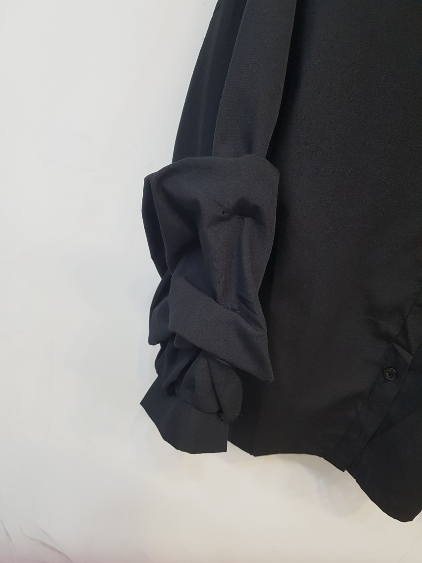 Sleeveless pleated shirring collar shirt blouse