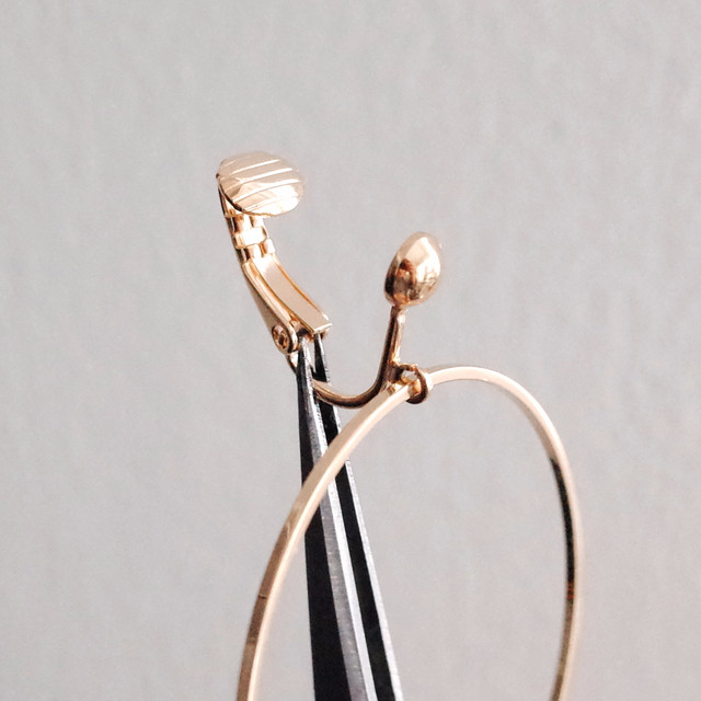 Earring OK Big Round Ring Clip Type Handmade Unbre