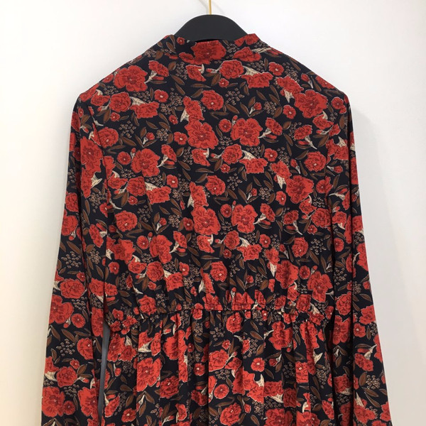 New Women Dress Flower Frill Long Dress Elegant Ch