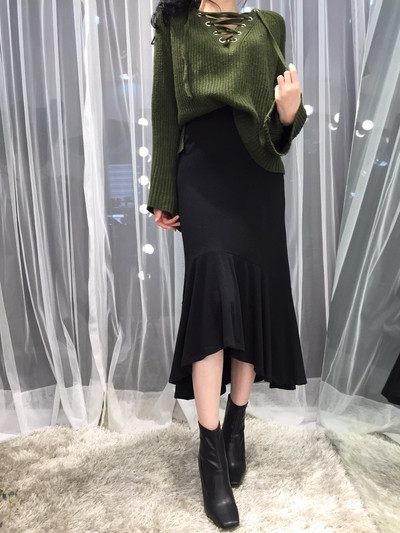 Chalang Mermaid long skirt 30s female bending autu