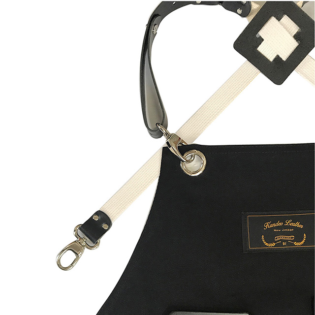 로져 블랙 칸데오레더 공방 미용실 카페 미용사 바리스타 앞치마 가죽 앞치마