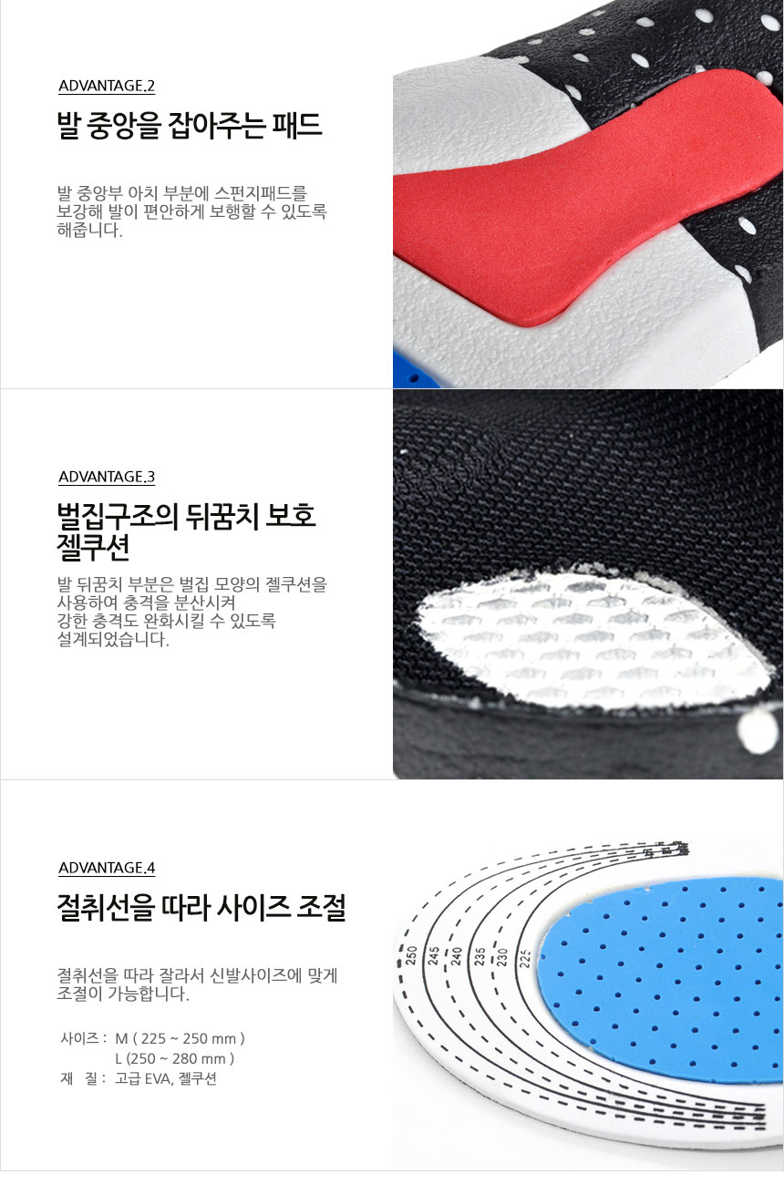 Premium silicone insole memory foam shock absorpti