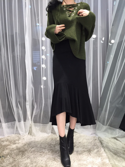 Chalang Mermaid long skirt 30s female bending autu