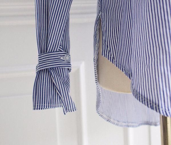 DW striped shirt knit vest set 170 fall blouse fri