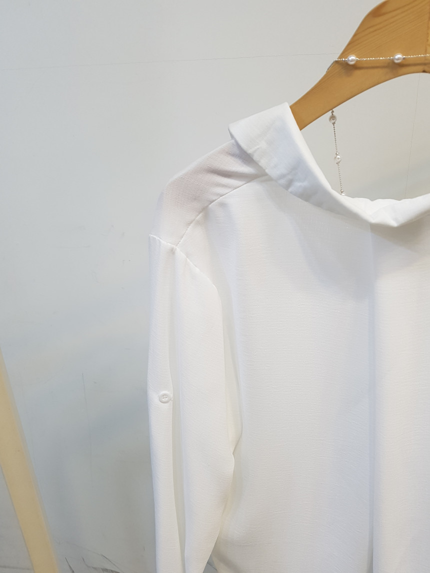 Half Open Tick Button White Shirt