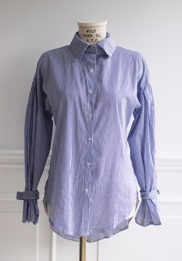 DW striped shirt knit vest set 170 fall blouse fri