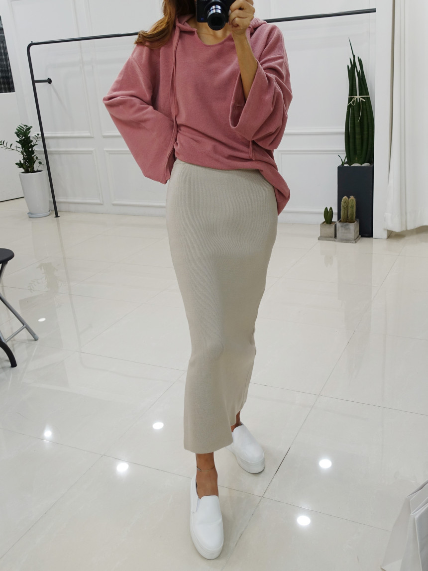 Amy Knit Long Skirt 3col Women's Slim Fit Women