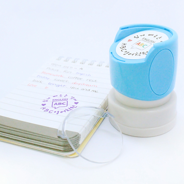 [의류겸용] 원형 칭찬도장 이름 선생님 회사 결재 만년 도장 스탬프 제작 [지름32mm]