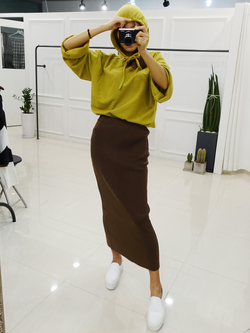 Amy Knit Long Skirt 3col Women's Slim Fit Women