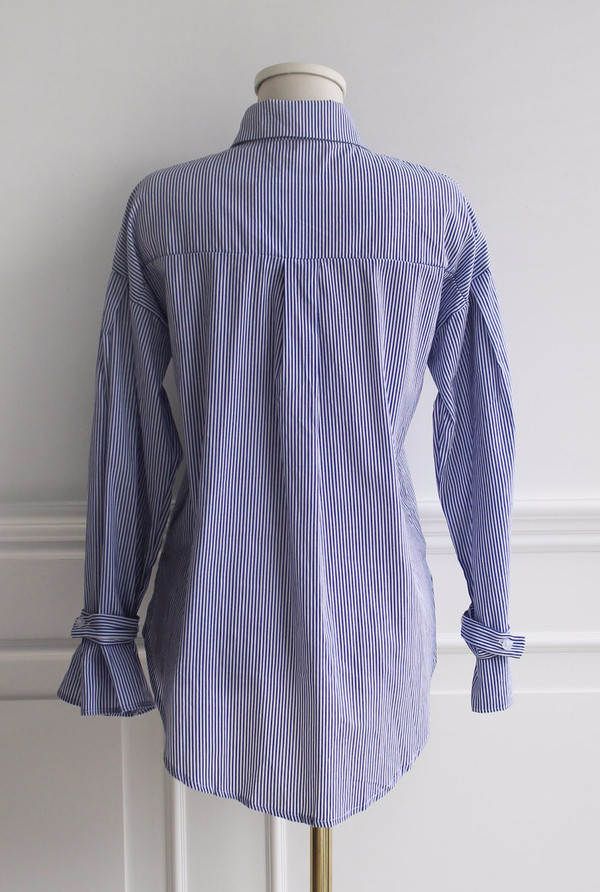 DW striped shirt knit vest set 170 fall blouse fri