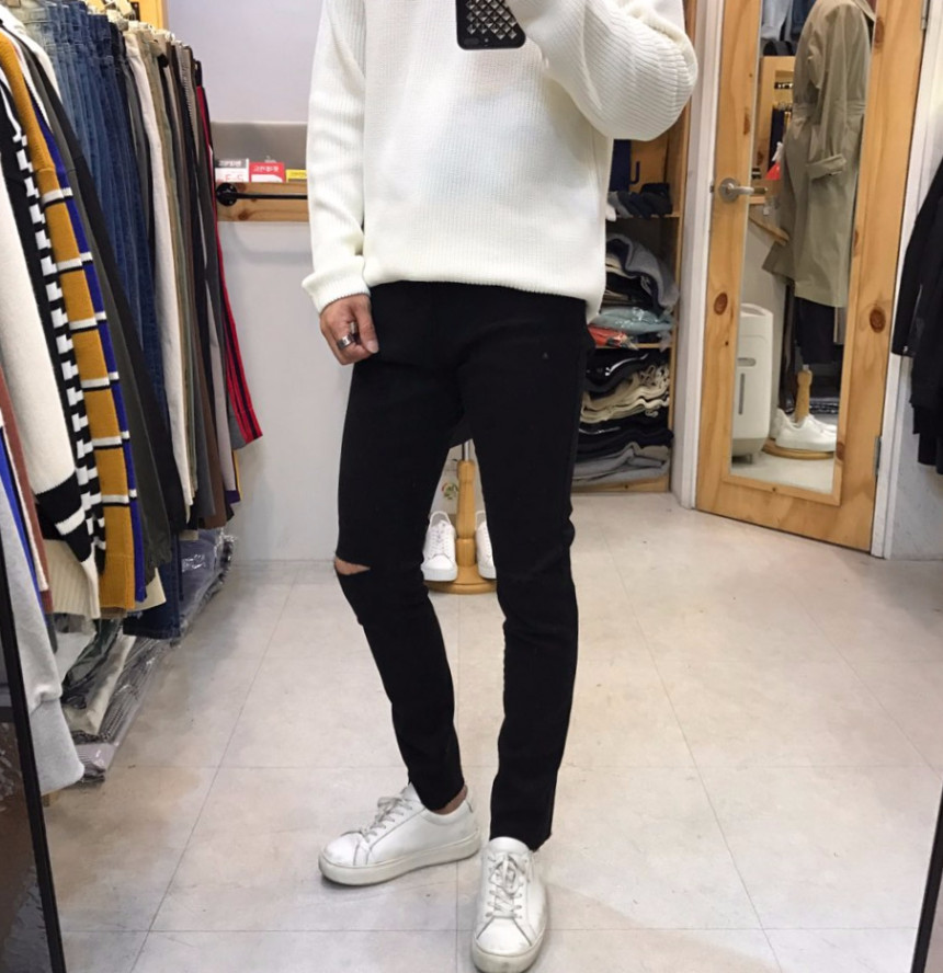 Korea Jeans Pants Men's Black Jeans Jeans Denim