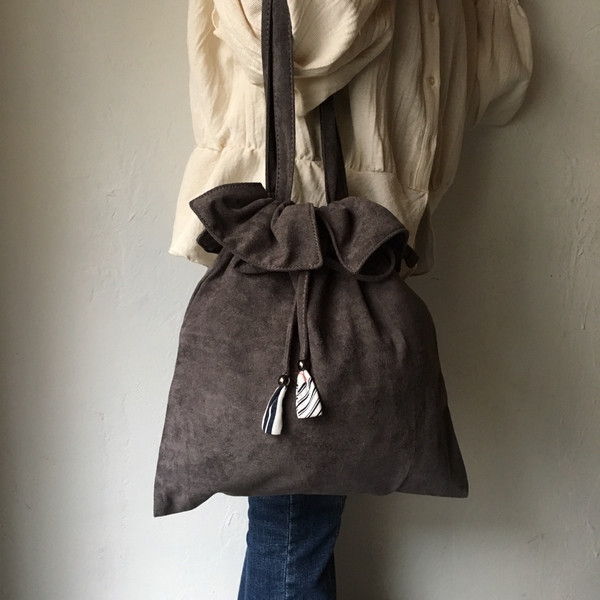 Suede string eco bag professional elegant female l