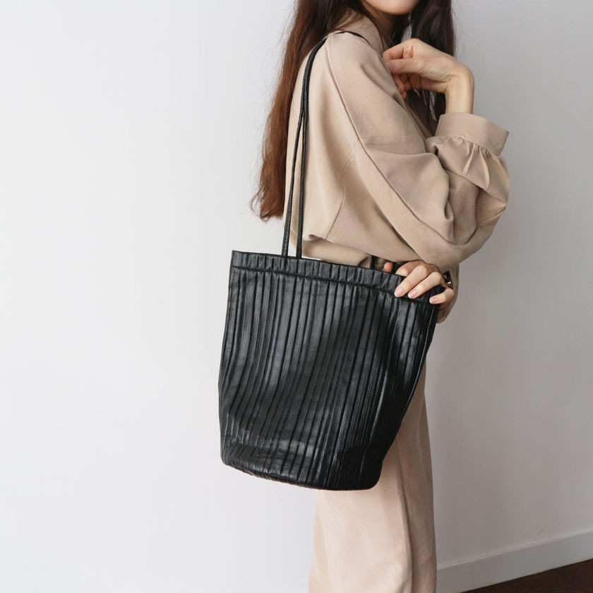Pleat Leather Eco Bag 2col