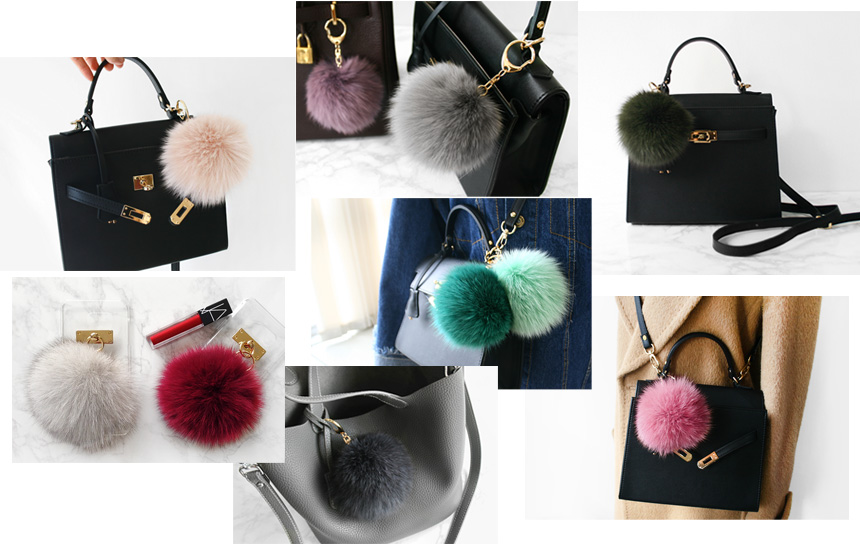 Fox Foam Pocket Ring 9 ~ 10cm Bag Charm