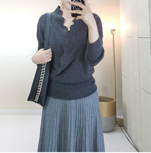 Melonite Pleated A-Line Long Skirt