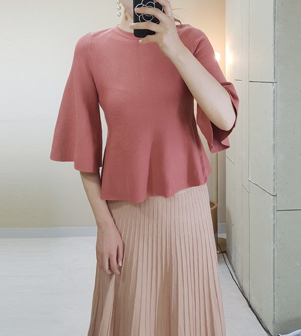 Melonite Pleated A-Line Long Skirt