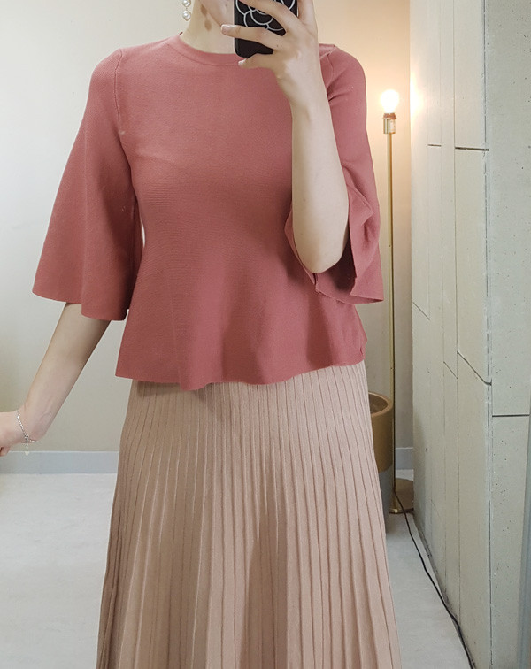 Melonite Pleated A-Line Long Skirt