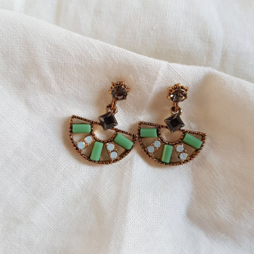 Loos Crystal Drop Earrings Vintage Diamonds Hangin