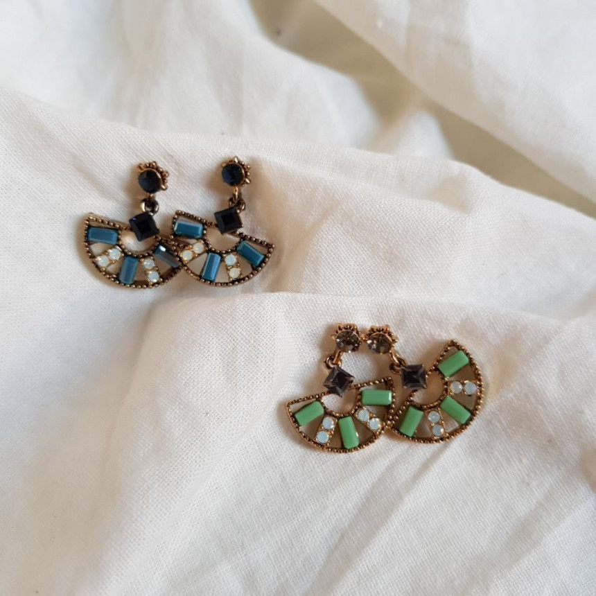 Loos Crystal Drop Earrings Vintage Diamonds Hangin