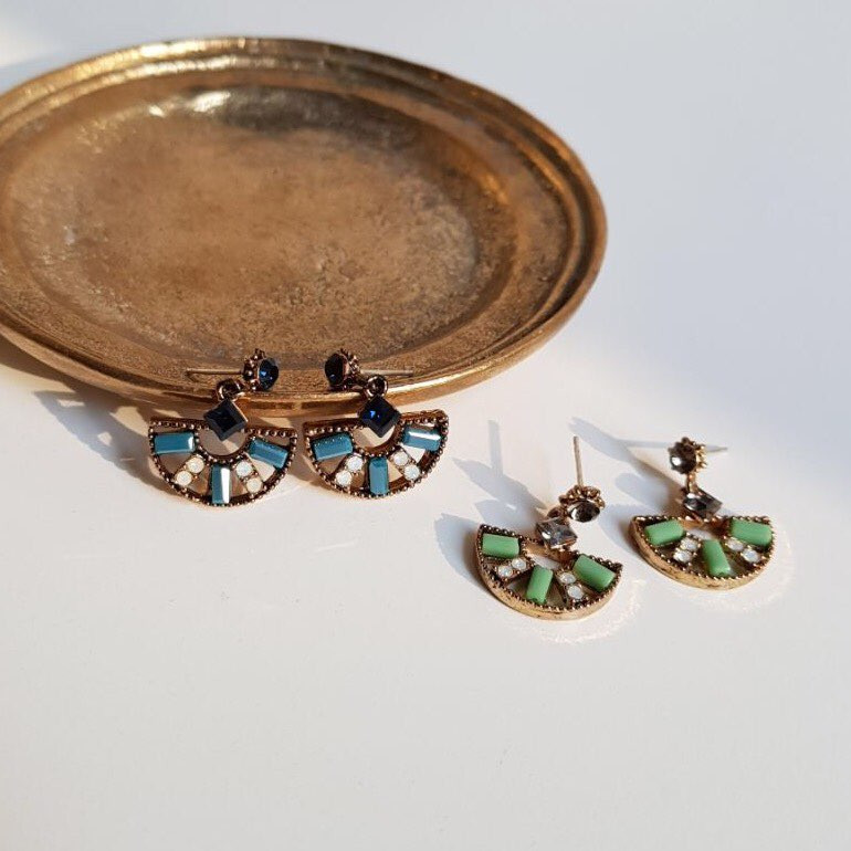 Loos Crystal Drop Earrings Vintage Diamonds Hangin