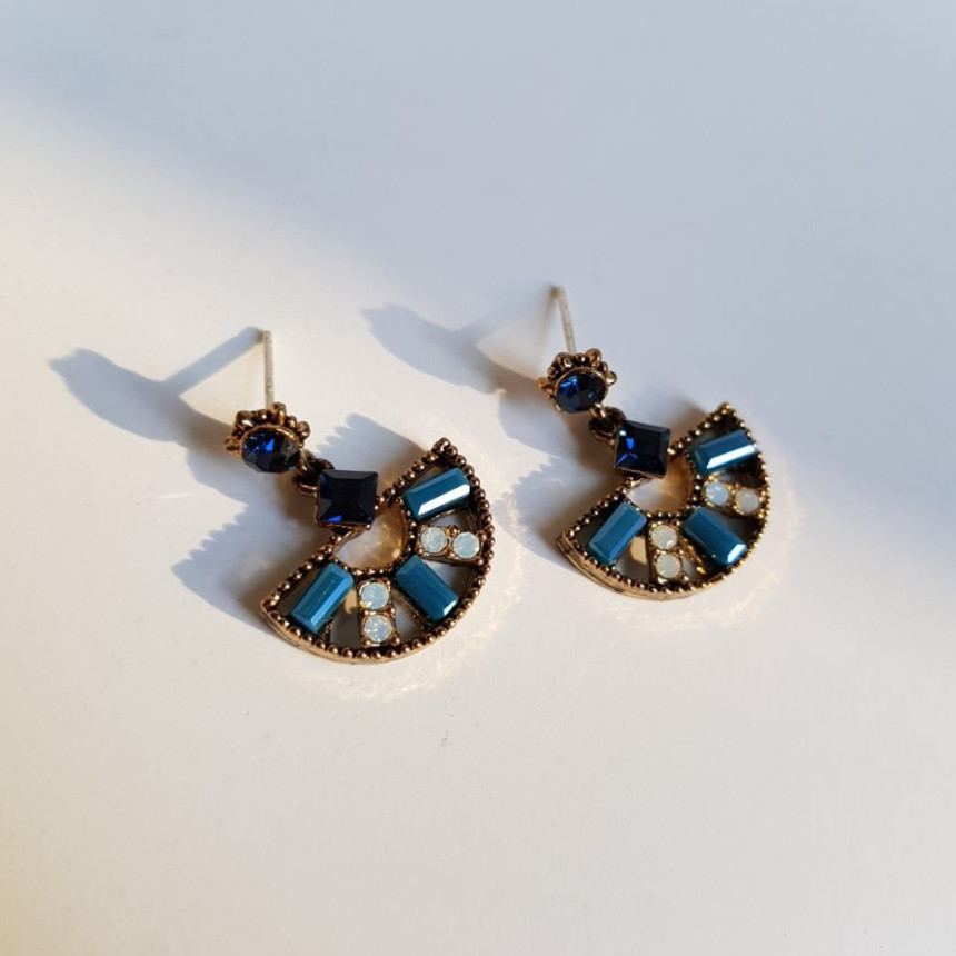 Loos Crystal Drop Earrings Vintage Diamonds Hangin