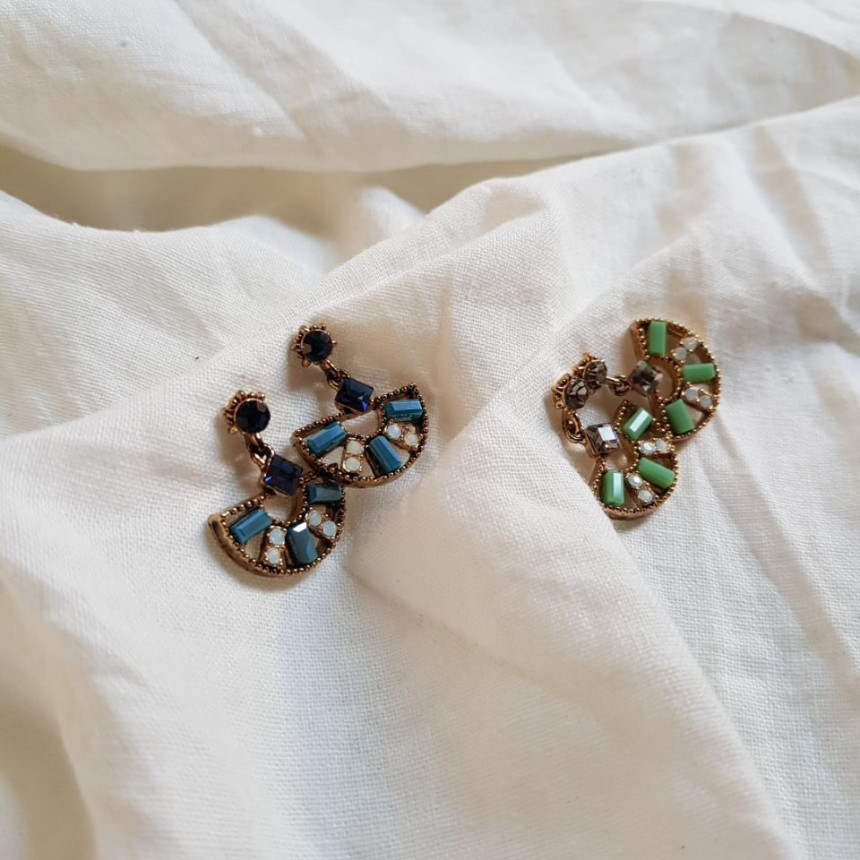 Loos Crystal Drop Earrings Vintage Diamonds Hangin