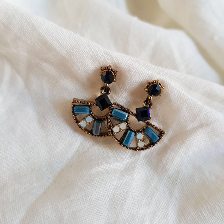 Loos Crystal Drop Earrings Vintage Diamonds Hangin