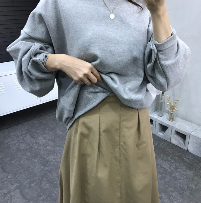 Cotton Banding Flare Long Skirt 2 Color 40 America