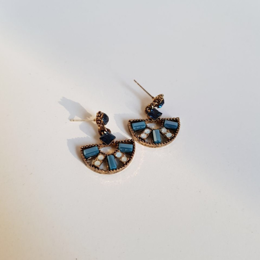 Loos Crystal Drop Earrings Vintage Diamonds Hangin