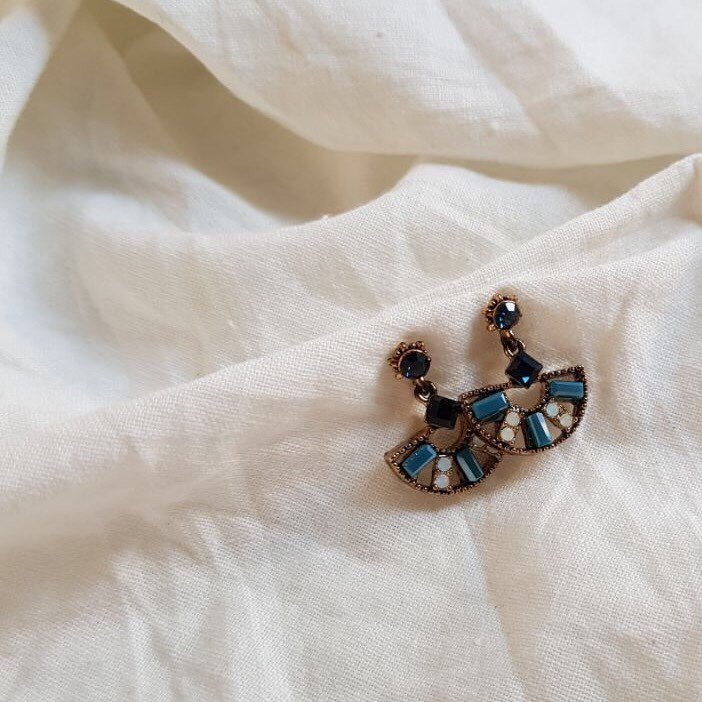 Loos Crystal Drop Earrings Vintage Diamonds Hangin