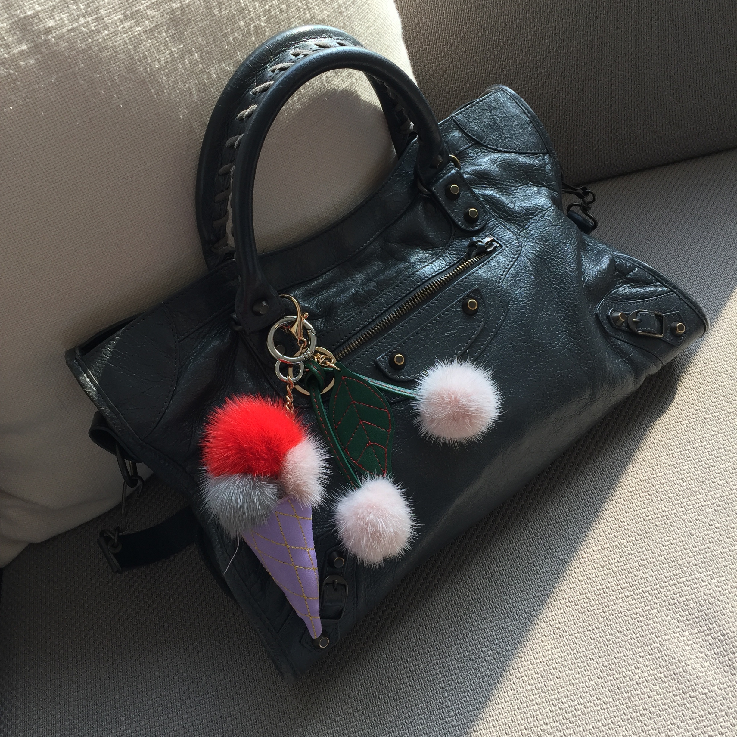 European mink cherry keyring Same day shipping pom