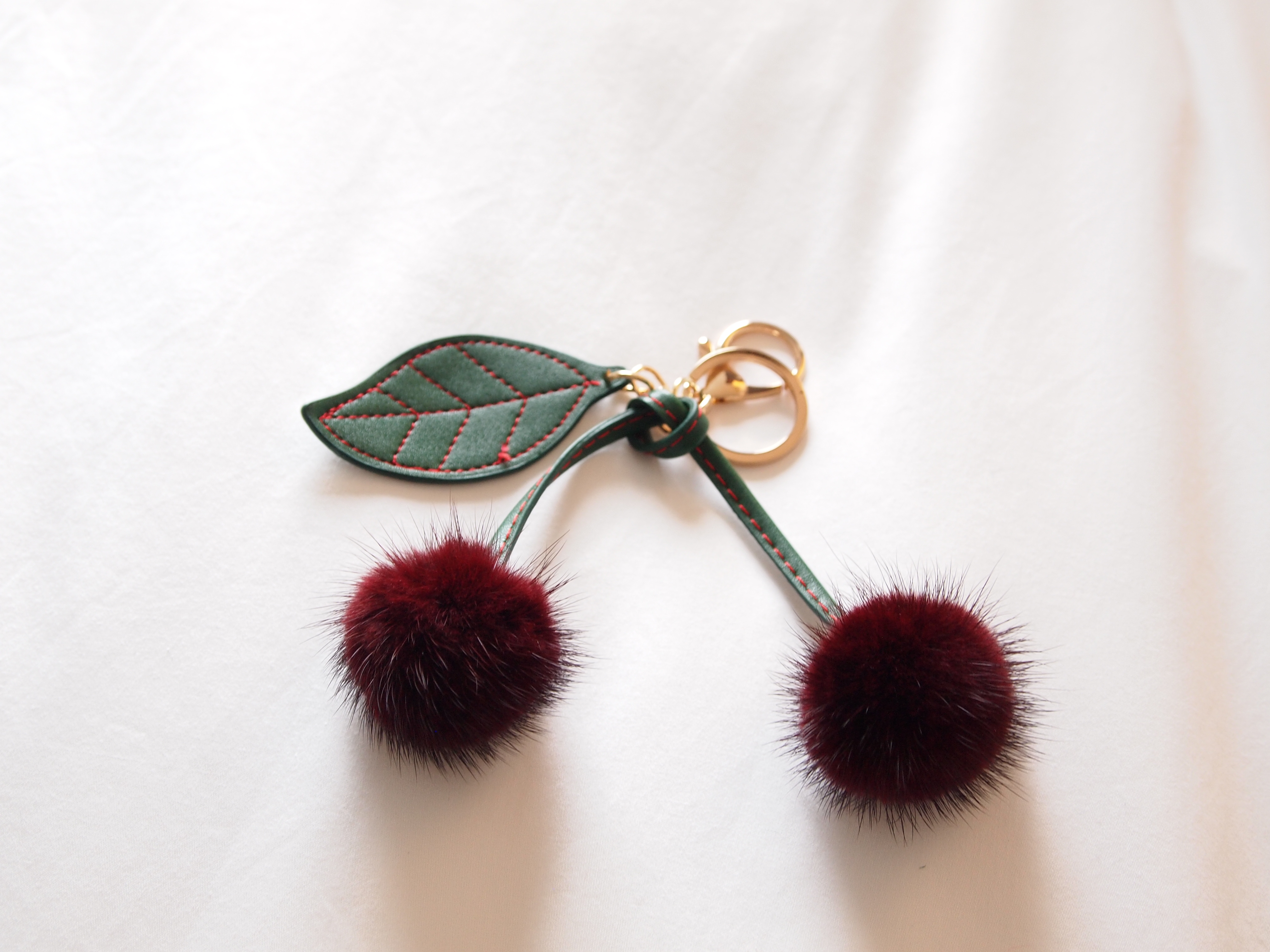 European mink cherry keyring Same day shipping pom