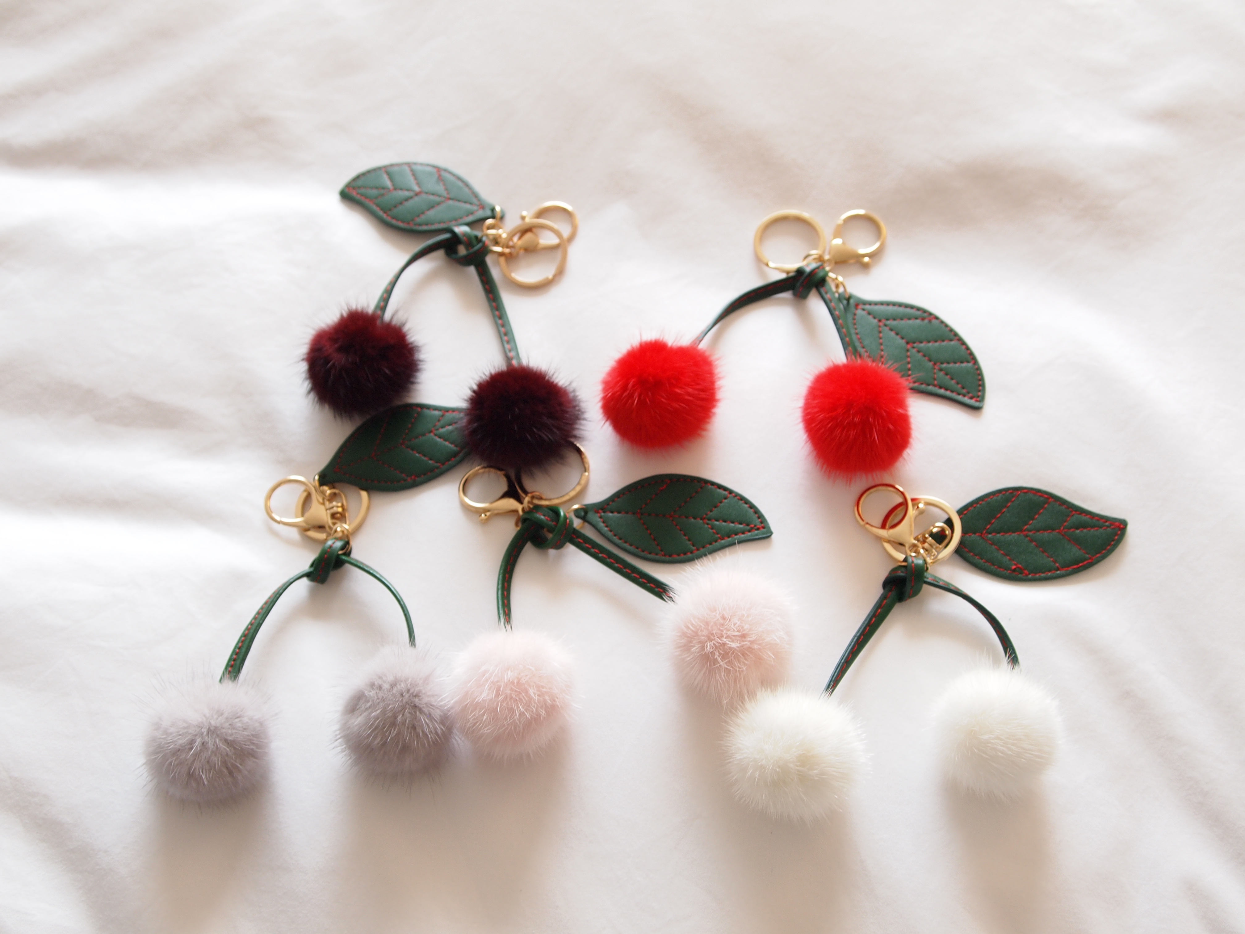 European mink cherry keyring Same day shipping pom