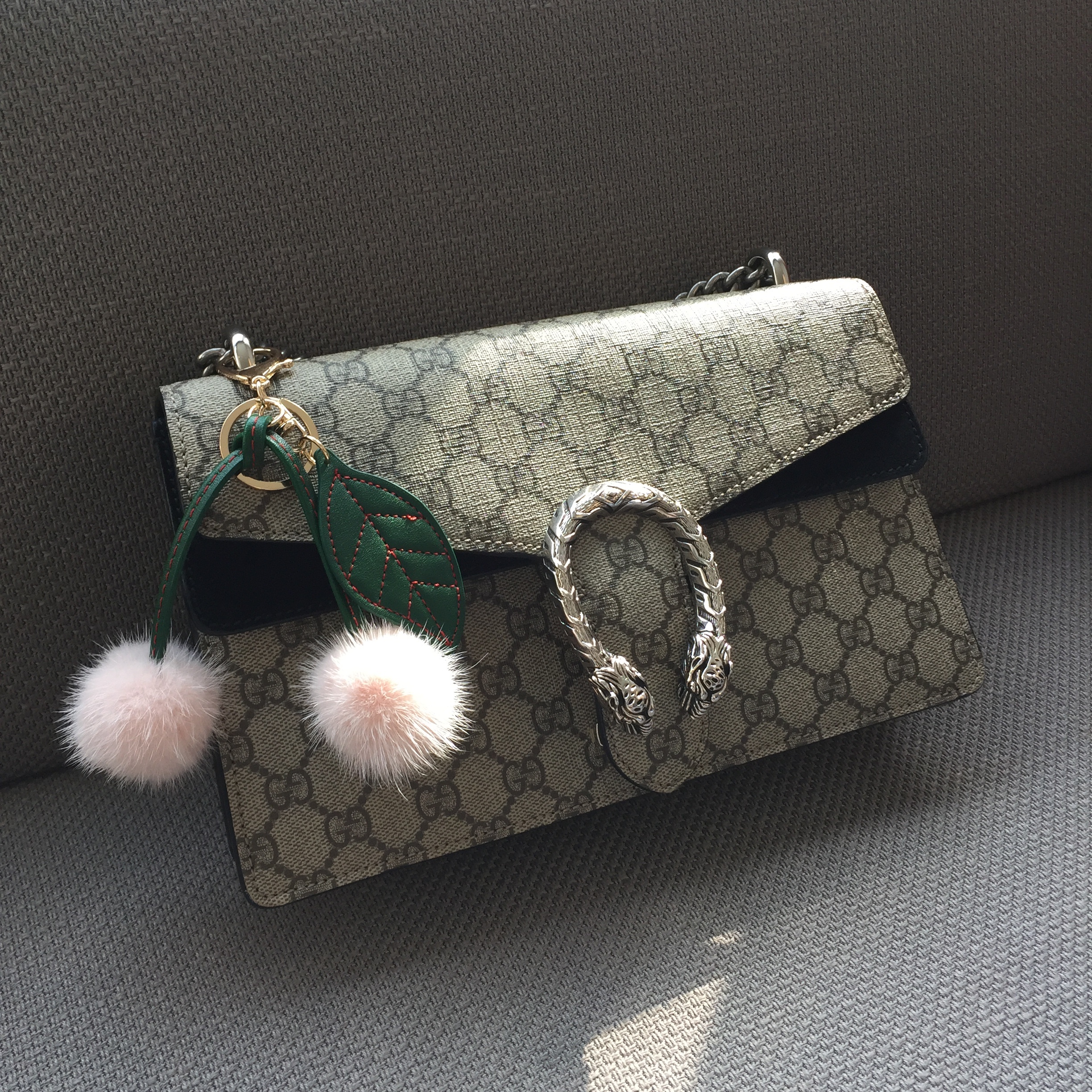 European mink cherry keyring Same day shipping pom