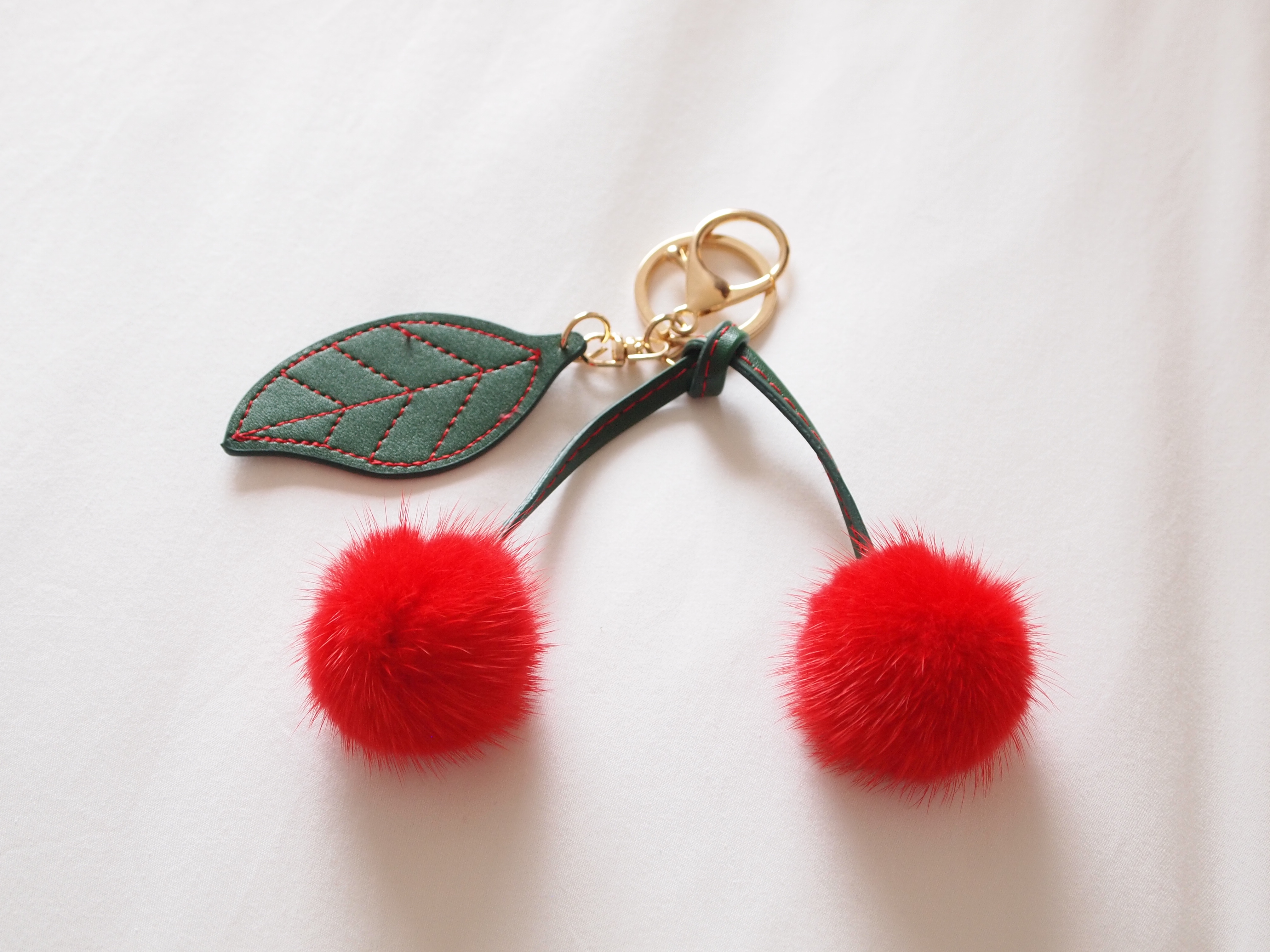 European mink cherry keyring Same day shipping pom