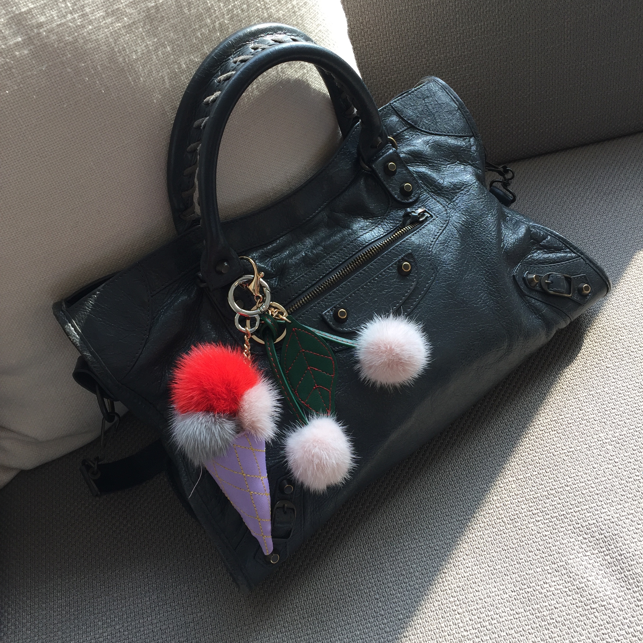 European mink cherry keyring Same day shipping pom