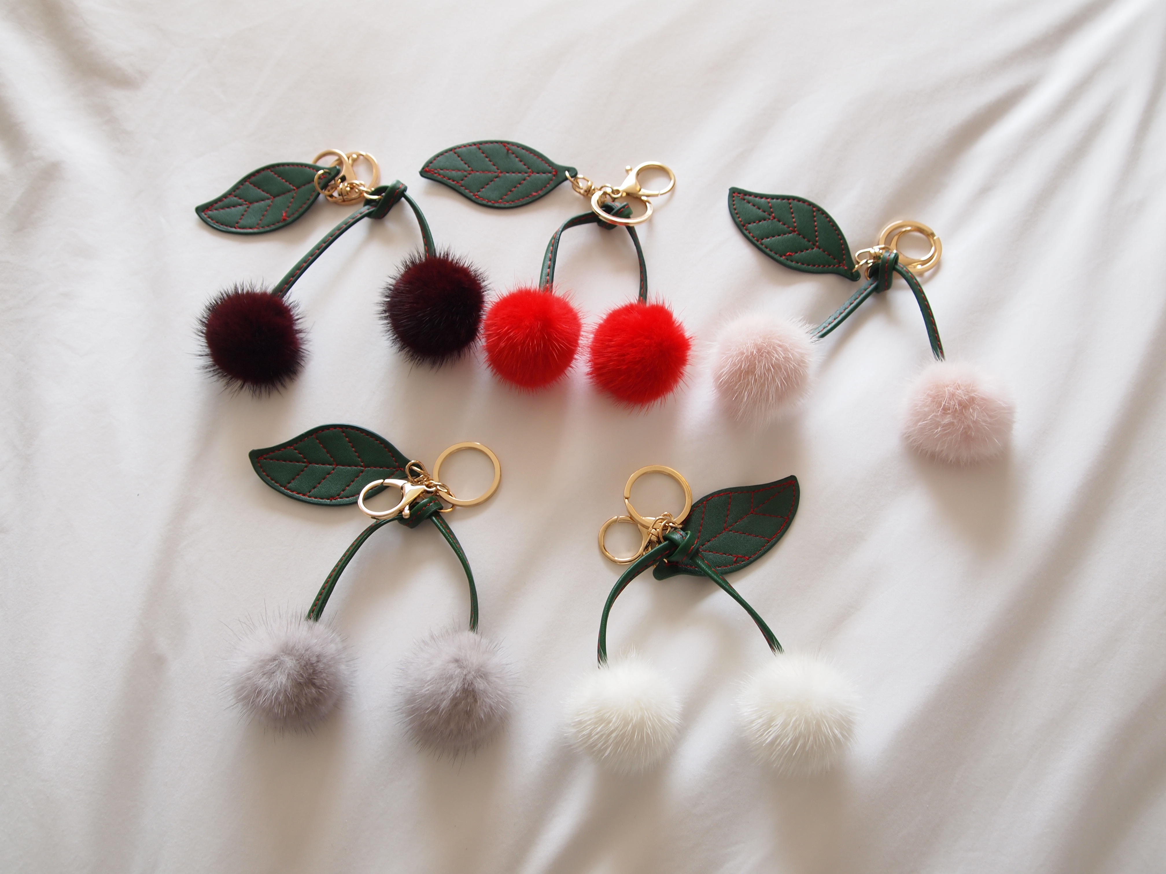 European mink cherry keyring Same day shipping pom